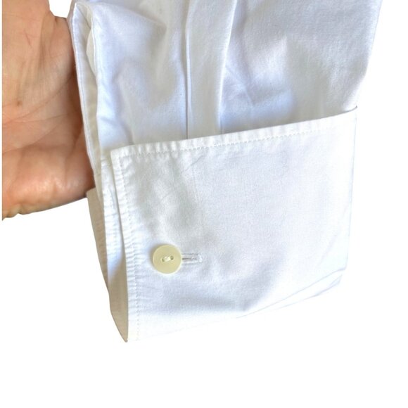 Ann Taylor Blouse Size Medium White Professional 100% Cotton Button Front - Picture 9 of 12